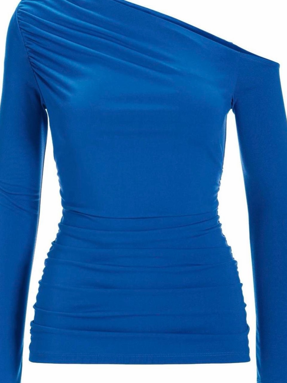Boston proper So Chic Ruched Slouchy Blue Long Sleeve Top - Picture 2 of 7
